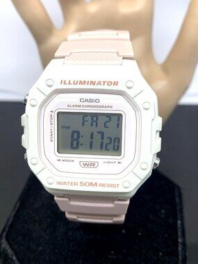 Casio Women's Watch W218H Illuminator Quartz Digital Light Pink Resin Sport 3224